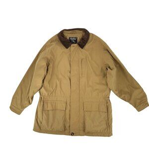 Eddie Bauer Mens L Outdoor Brown Quilted Lined Jacket Pockets